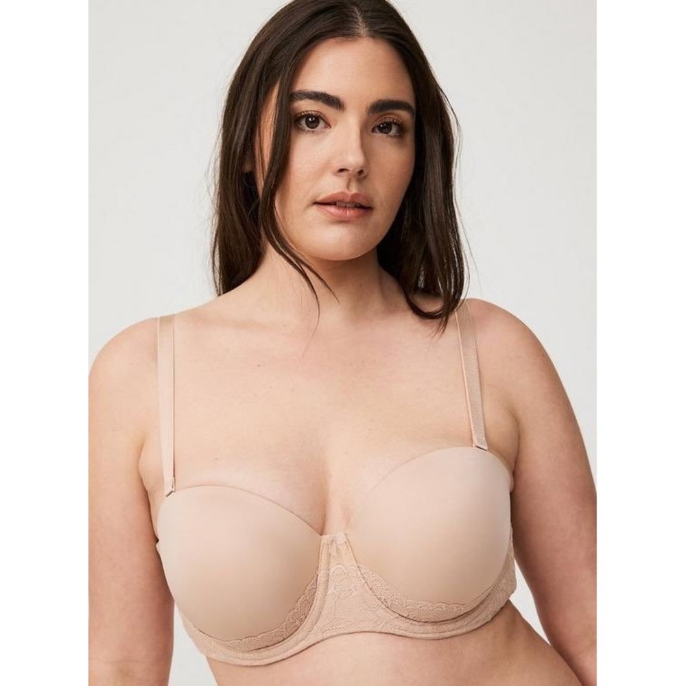 Torrid Curve Nude Bombshell Everyday Strapless Push-Up Bra Plus Size 44DD